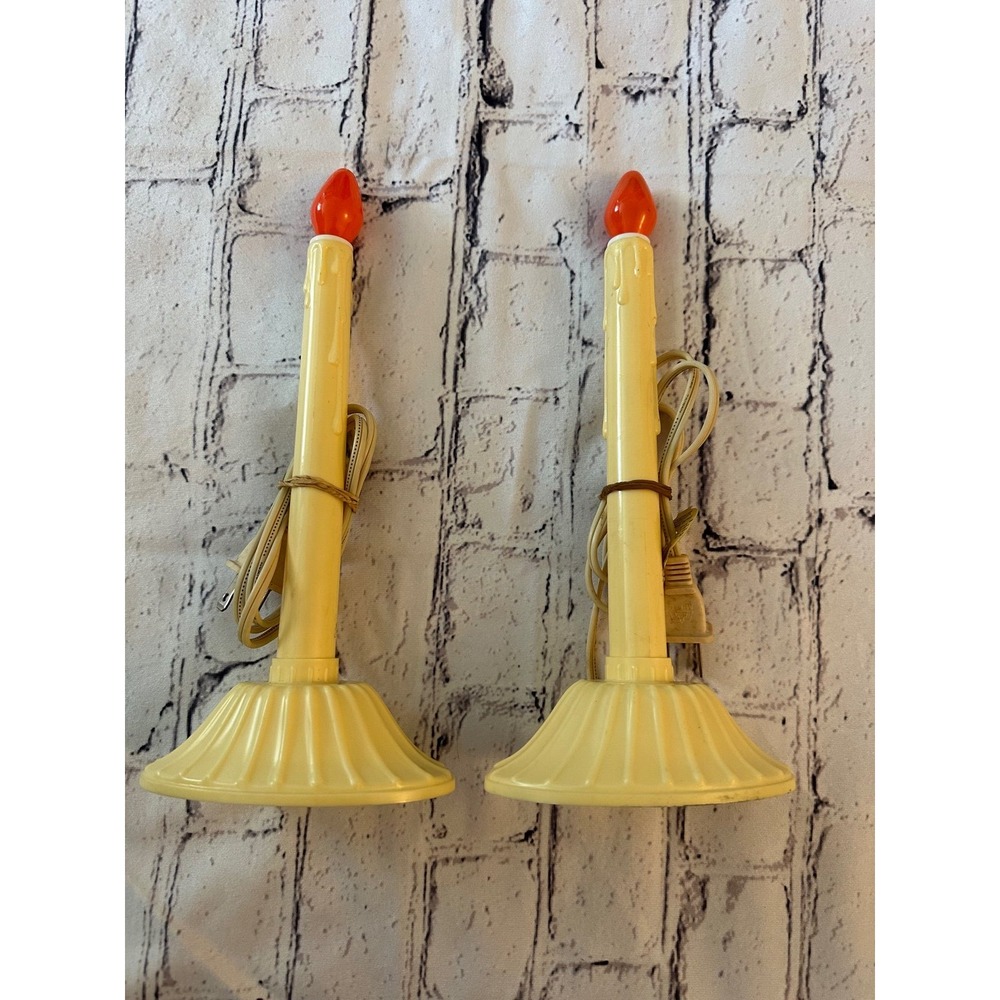Vintage christmas window‎ candle sticks works